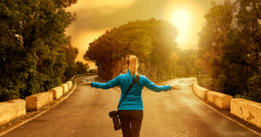 Woman at Split Road