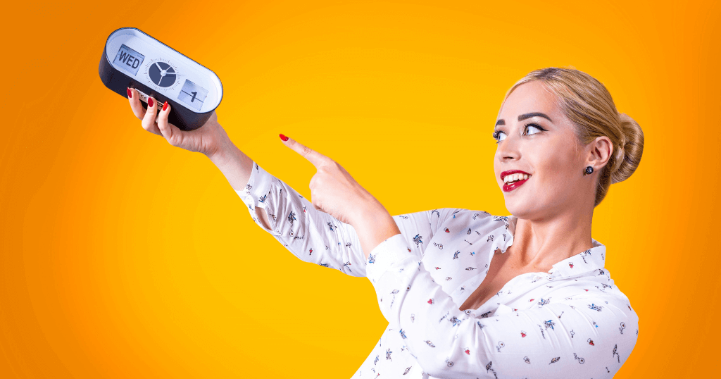 Woman Holding Clock